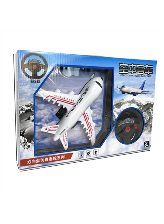 Toy Box Powerful Remote Control R/C Airplane for Kids with LED Flashing Lights - Passenger Aircraft Toy - Image 1