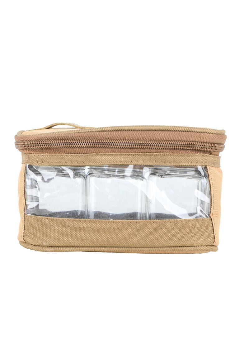 ALGHAFA Spice Box Bag, 6 pieces, 350 ml, khaki color, from Alghafa.  - Image 3