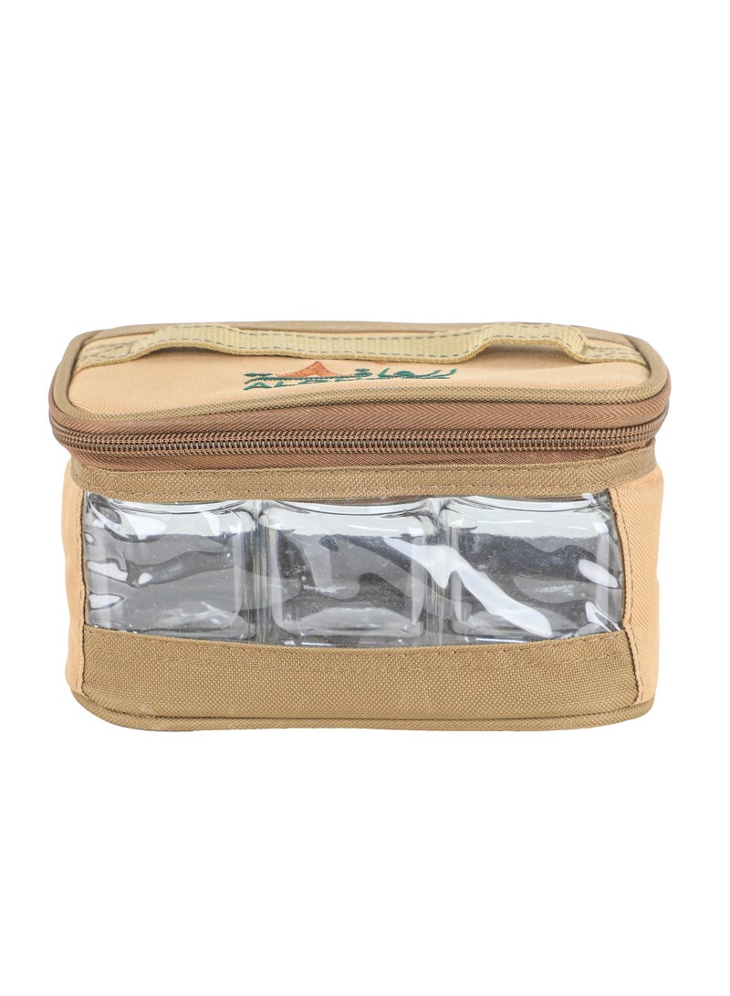 ALGHAFA Spice Box Bag, 6 pieces, 350 ml, khaki color, from Alghafa.  - Image 4