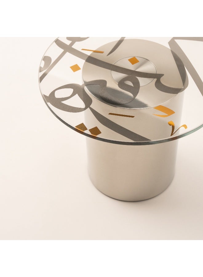 La Mesa حامل كعكة زجاجي من أولفا بالذهب والفضة 58*52*29 سم - Image 2