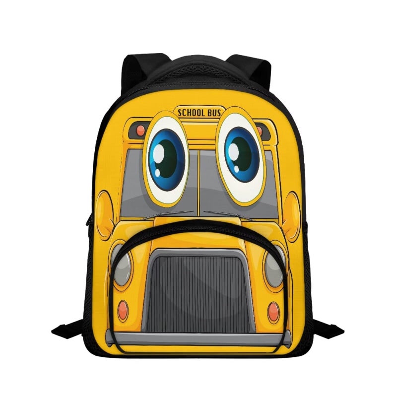 RMMRIYUE Cartoon School Bus Print Boys Girls Backpack Small Kids Backpack with Adjustable Shoulder Straps Cute Casual School Bookbag for Preschool Kindergarten Student - Image 2