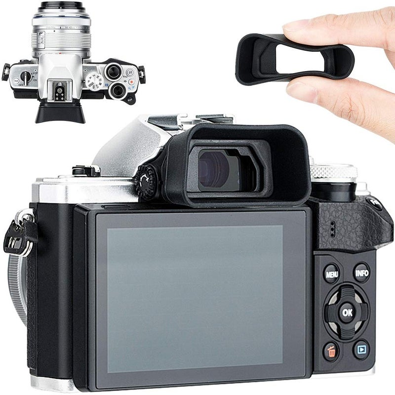 Kiorafoto Soft Silicon Camera Viewfinder Eyecup Eyepiece Eyeshade for Olympus OM System OM-3 OM-5 OM-D E-M10 Mark IV III II & E-M5 Mark III II Mirrorless Camera, Replaces Olympus EP-16 EP-15 Eye Cup - Image 1