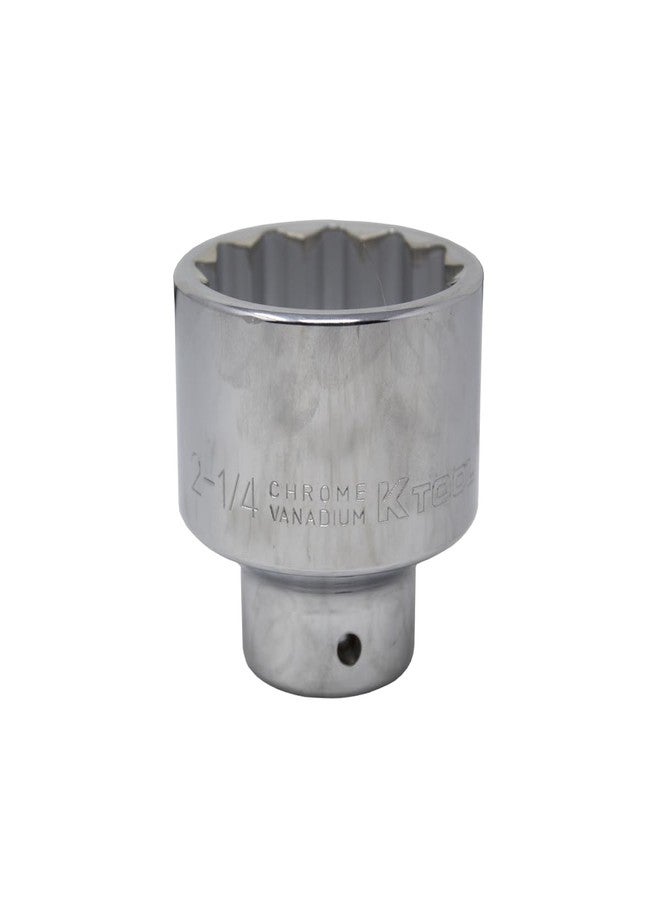 K-Tool International K Tool International 24173 2-1/4" x 3/4" Drive 12-Point Ratchet Socket for Garages, Repair Shops and DIY, Polished, Heat-Treated Chrome Vanadium Steel, Fractional SAE, Rust and Corrosion Resistant - Image 1