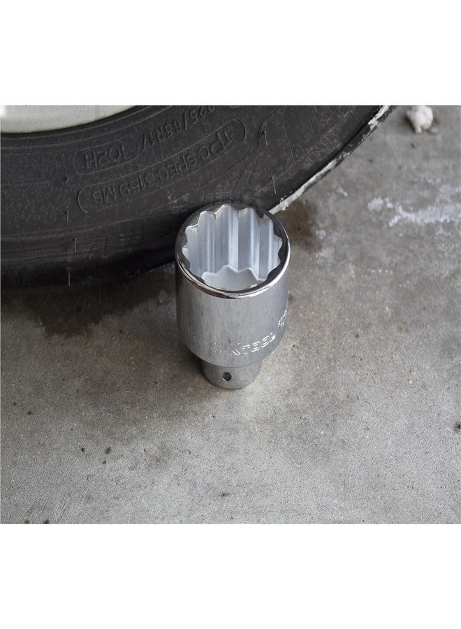 K-Tool International K Tool International 24173 2-1/4" x 3/4" Drive 12-Point Ratchet Socket for Garages, Repair Shops and DIY, Polished, Heat-Treated Chrome Vanadium Steel, Fractional SAE, Rust and Corrosion Resistant - Image 3