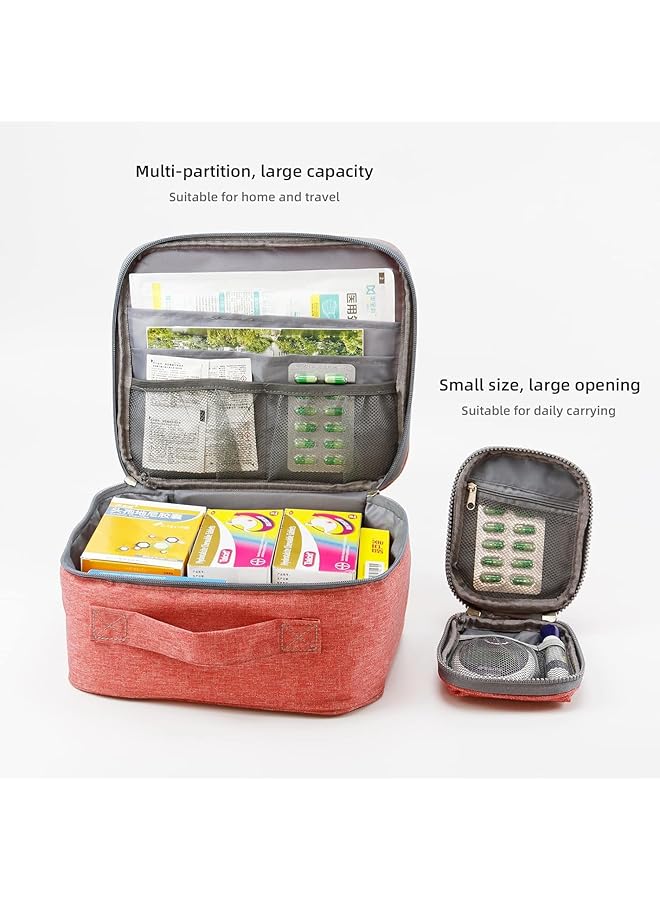 Azonee First Aid Bag First Aid Kit Bag Empty Travel Medicine Bag Medical Supplies Organizer Bag for Home Outdoor Travel Camping Hiking Mini Empty Medical Storage Bag Portable Pouch - Image 2