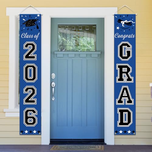 DAZONGE 2026 Graduation Decorations Blue Congrats Grad Porch Banner for Any Schools or Grades 2026 Graduation Party Decorations - Image 5