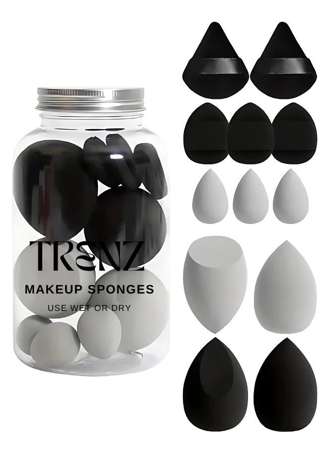 TRENZ - Makeup Blender Sponge Set, Soft Beauty Sponge Blender, Makeup Sponge And Powder Puff Set, Foundation Blending Beauty-Blender, F-lawless For Liquid Creams And Powders (7 Sponges+ 7 Beauty Eggs) - Image 1