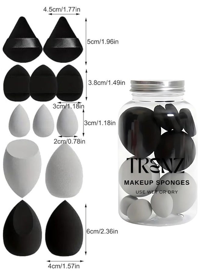 TRENZ - Makeup Blender Sponge Set, Soft Beauty Sponge Blender, Makeup Sponge And Powder Puff Set, Foundation Blending Beauty-Blender, F-lawless For Liquid Creams And Powders (7 Sponges+ 7 Beauty Eggs) - Image 1