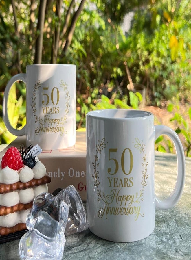 HIWERAN 50th Wedding Anniversary Mug Gift for Couples Grandparents, 50th Anniversary Mug Gifts for Parents, Happy Anniversary Coffee for Grandpa Grandma, 50 Year Parents Anniversary Mug 11Oz - Image 3
