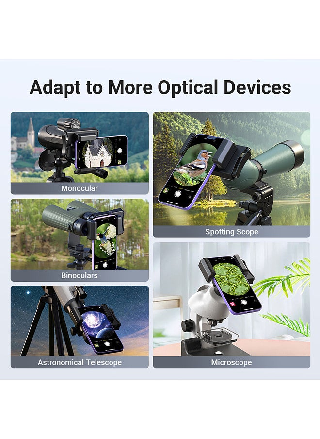 APEXEL APL-F002X Telescope Phone Adapter 360° Rotatable Phone Mount for Telescope Phone Holder for Monocular Microscope Spotting Binocular Photo Adapter Smartphone Digiscoping Adapter with Remote Shutter  - Image 2