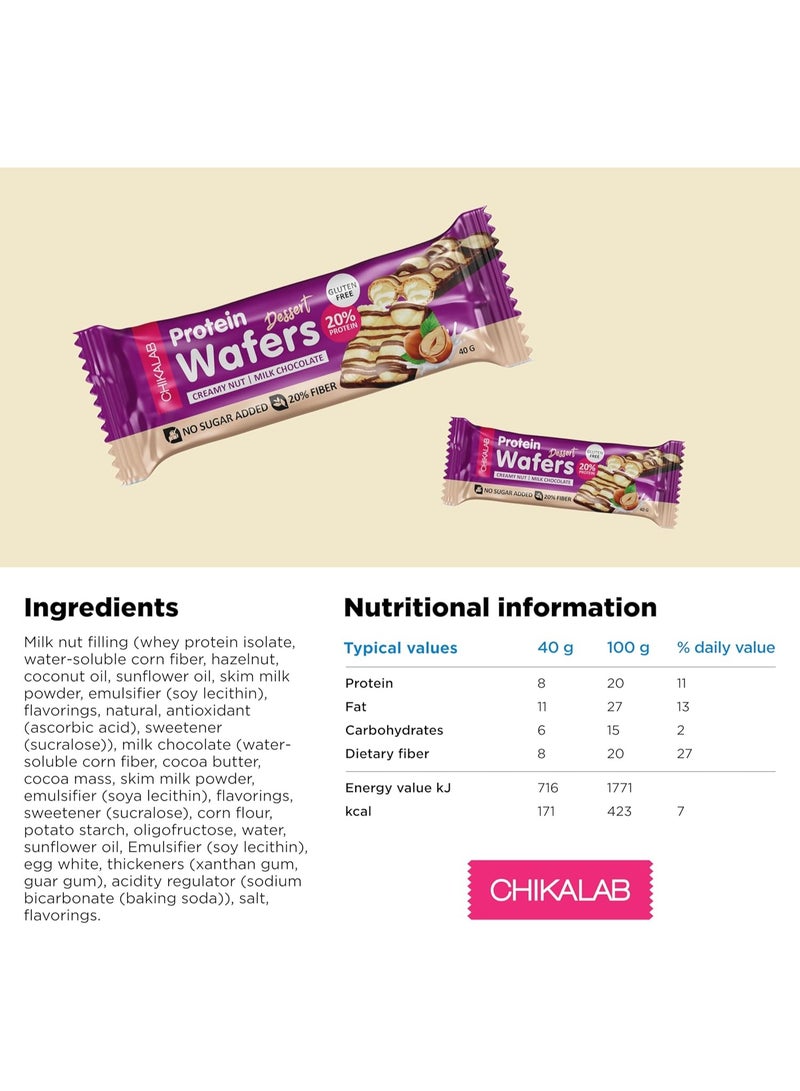 Chikalab Protein Wafers Chocolate Nut Milk Chocolate 40g - Image 5