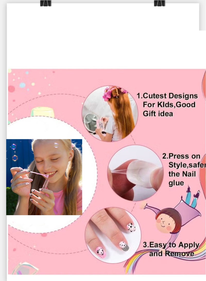 دوبورك 120 قطعة لطيفة الأظافر خطأ multicolour ، الأطفال يضغطون على الأظافر أطفال ، 120 قطعة نصيحة اصطناعية مزيفة الفتيات كاملة أظاف الأظافر الخاطئة للديكور - Image 2