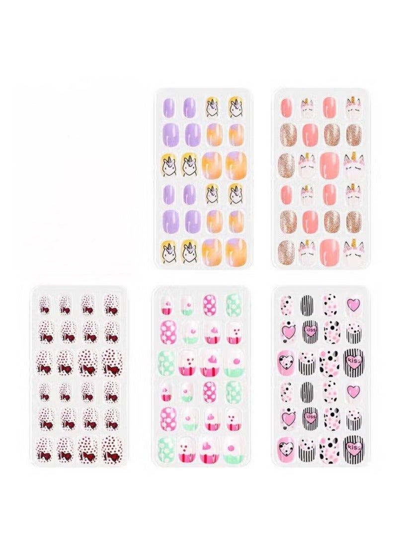 دوبورك 120 قطعة لطيفة الأظافر خطأ multicolour ، الأطفال يضغطون على الأظافر أطفال ، 120 قطعة نصيحة اصطناعية مزيفة الفتيات كاملة أظاف الأظافر الخاطئة للديكور - Image 3