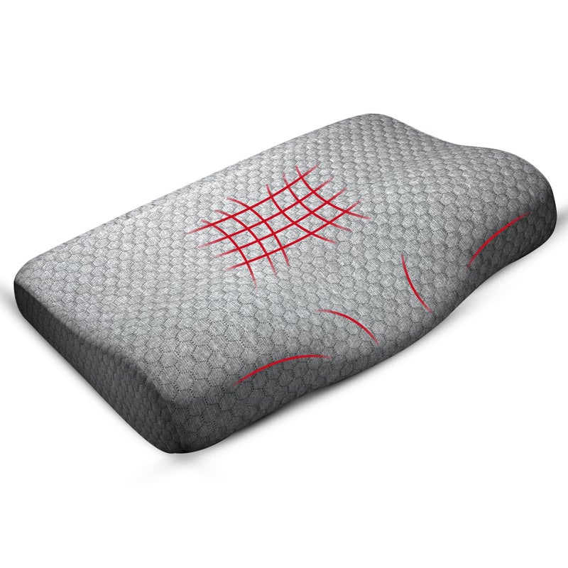AGEasy Antara Cervical Pillow for Neck, Back & Shoulder Pain, Improves Posture & Spinal Alignment | Orthopedic Cushion with 100% Memory Foam & Skin Friendly Cover - Image 1