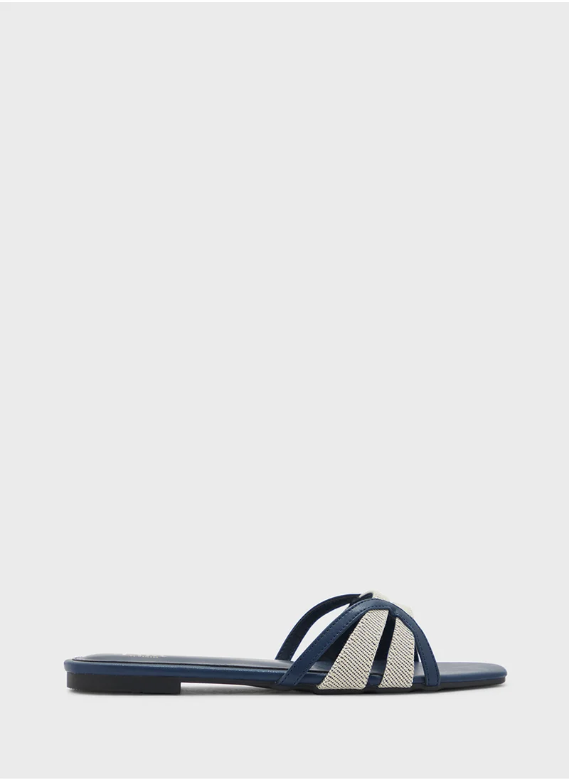 ELLA Color Block Strappy Flat Sandal