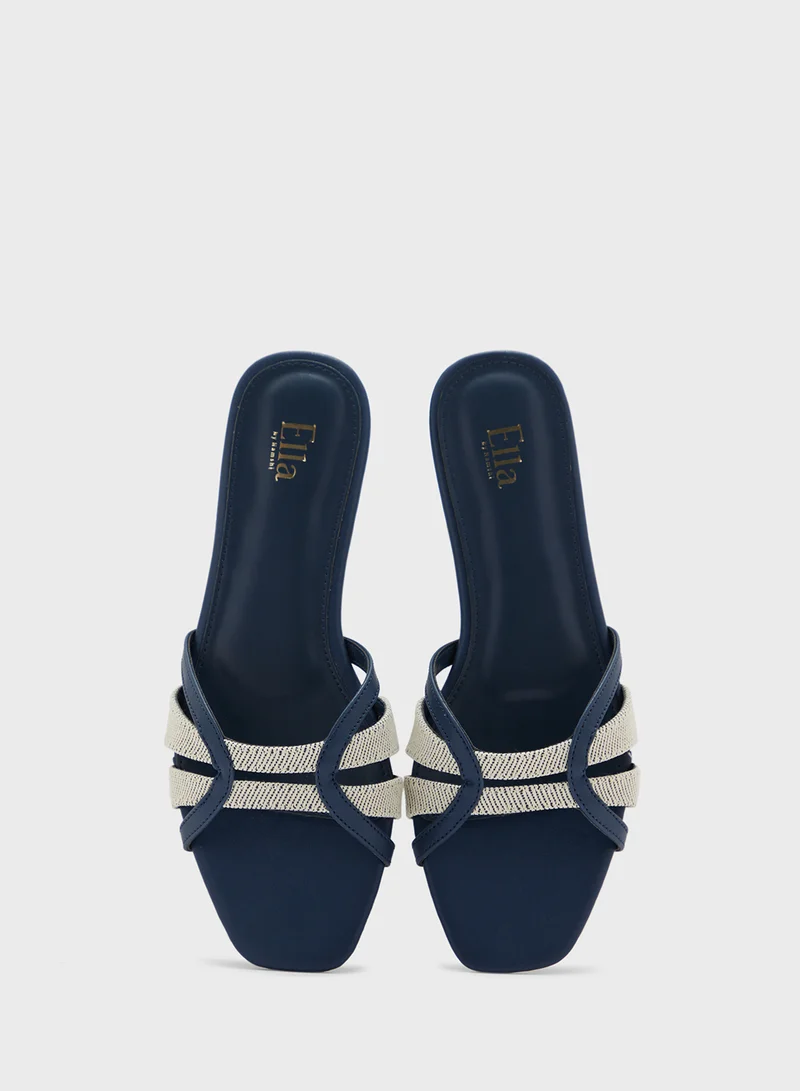 ELLA Color Block Strappy Flat Sandal