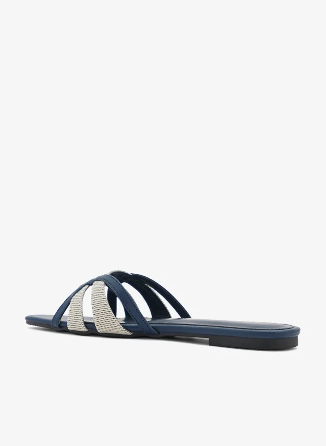 ايلا صندل مسطح بأشرطة متعددة الألوان