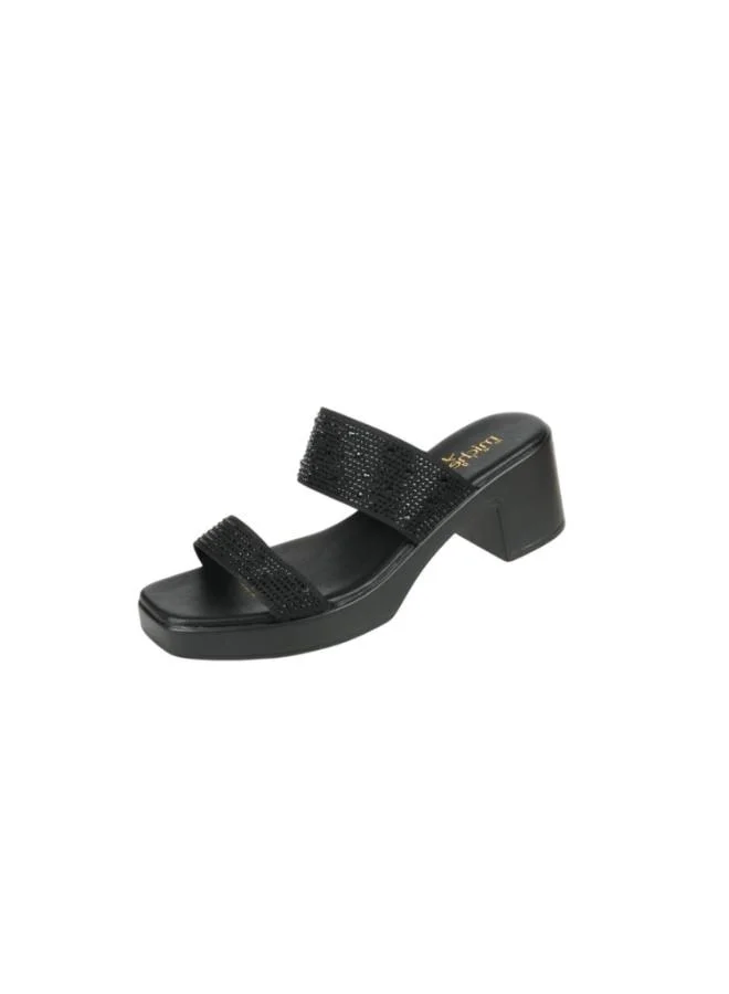 ميشيل مورجان 092-2988 Michelle Morgan Ladies Block Heel Sandals 414RJ609 Black
