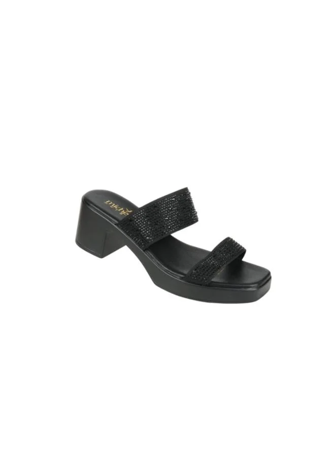 ميشيل مورجان 092-2988 Michelle Morgan Ladies Block Heel Sandals 414RJ609 Black