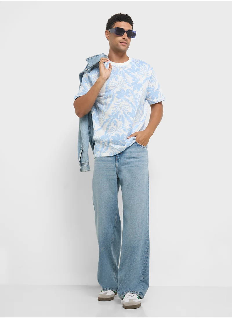 Only & Sons Onsperry Leaf Print T-Shirt