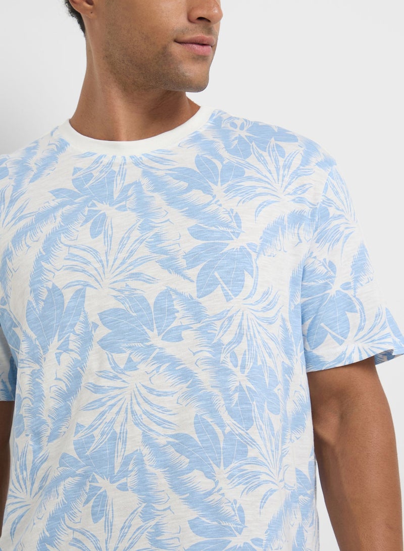Only & Sons Onsperry Leaf Print T-Shirt - Image 3