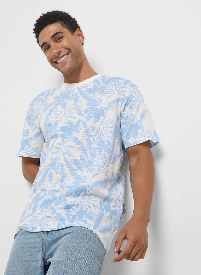 Only & Sons Onsperry Leaf Print T-Shirt - Image 1