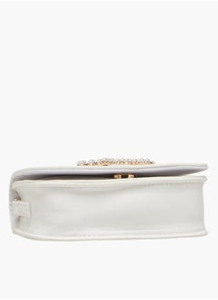 Little Missy Girls Pearl Embellished Crossbody Bag with Magnetic Button Closure  - Image 5