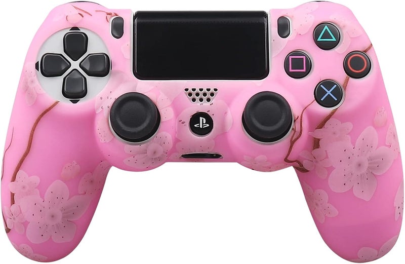 RALAN Pink Controller Skins for PS4, Silicone Controller Cover Skin Protector Compatible with PS4 Slim/PS4 Pro Controller (Pink Pro Thumb Grip x 6,Skull Cap Grip x 2)(Camouflage Pink+White Pink - Image 2