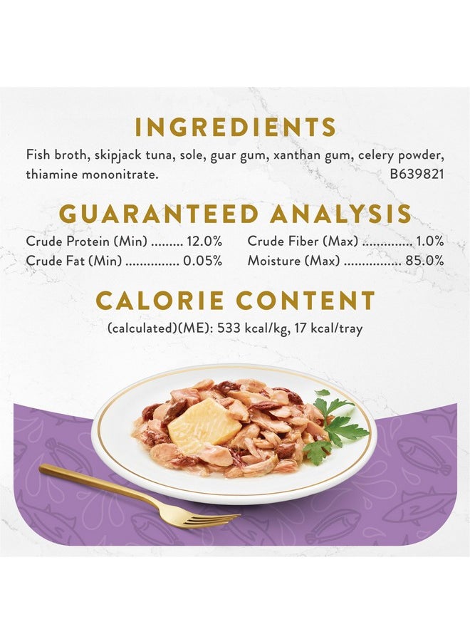 Fancy Feast Y Feast Appetizers Lickable Grain Free Wet Cat Food Topper Skipjack Tuna Appetizer With Sole  (Pack Of 10) 1.1 Oz. Trays  - Image 5