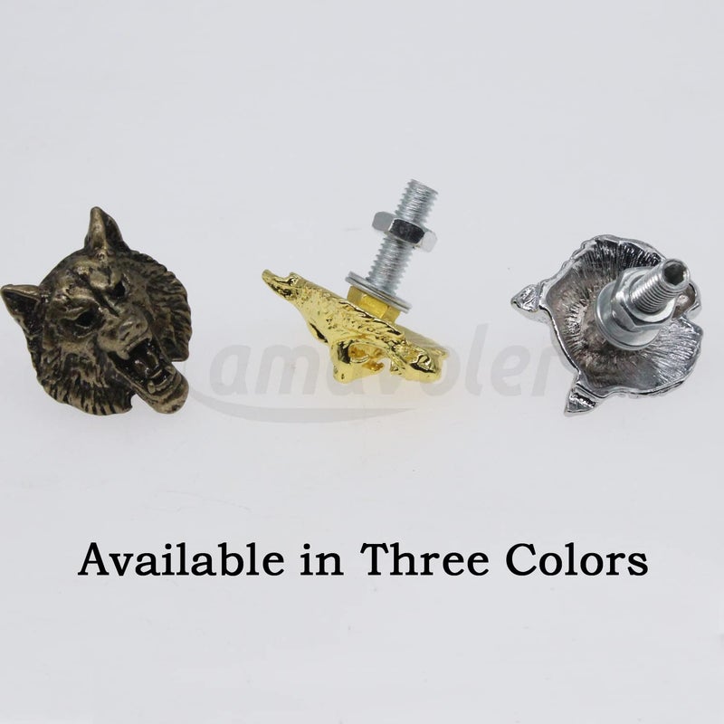 amavoler License Plate Bolts, 4 pcs Universal Wolf Style Stainless Steel License Plate Screw Kit for Motorcycle Chopper Windshield Trim Car Tag Frame, Unique Addition to Your Bike. (Bronze) Cost effective fine quality - Image 5