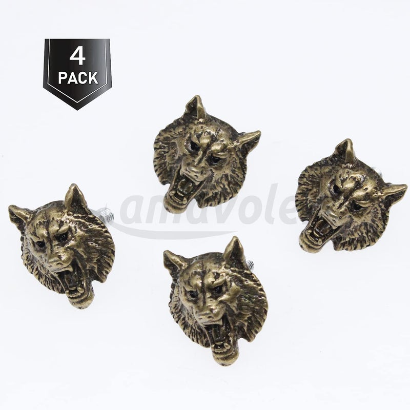 amavoler License Plate Bolts, 4 pcs Universal Wolf Style Stainless Steel License Plate Screw Kit for Motorcycle Chopper Windshield Trim Car Tag Frame, Unique Addition to Your Bike. (Bronze) Cost effective fine quality - Image 3