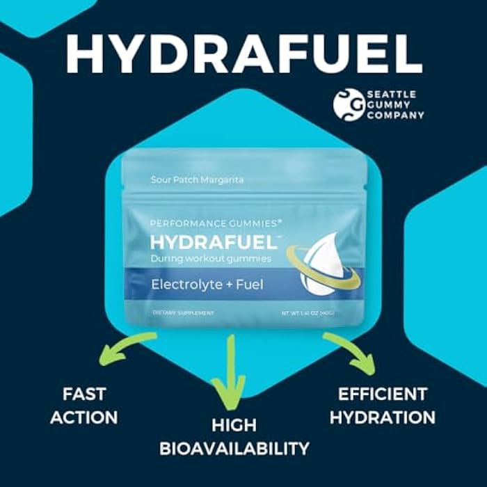 SGC Seattle Gummy Company – HydraFuel Electrolyte Hydration Gummies –12-Pack Margarita – Enhanced Athletic Performance and Hydration Support – Quick Carbohydrates and Electrolytes - Image 4