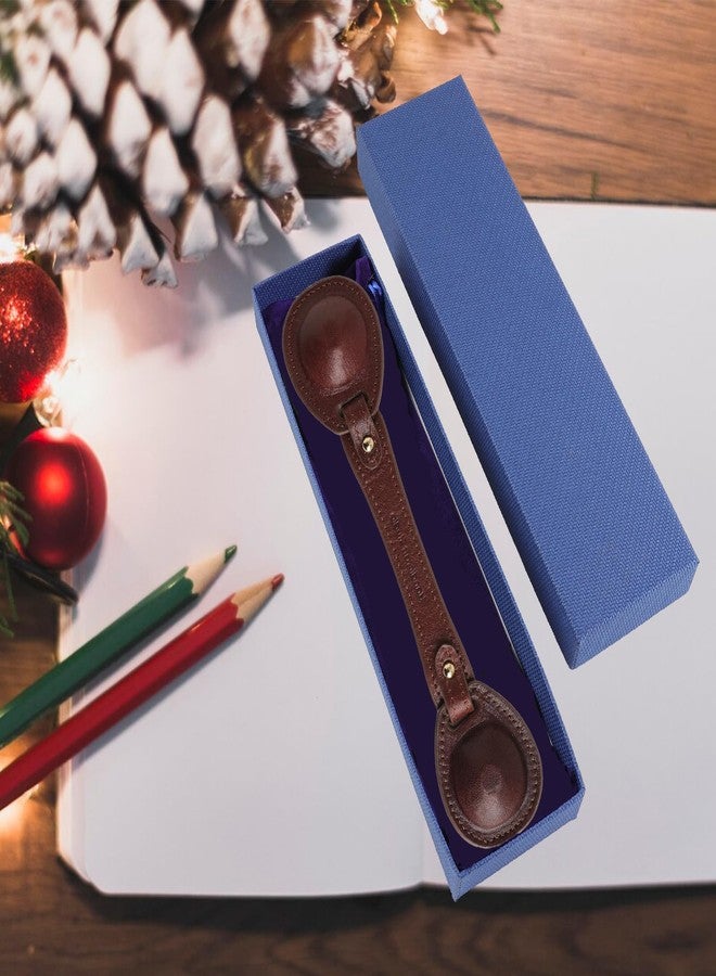 VANTOO Leather Weighted Book Page Holder for Women Men, Book Weight Page Holder for Book Lovers, Book Accessories Gift for Reading Lovers (Umber) - Image 2