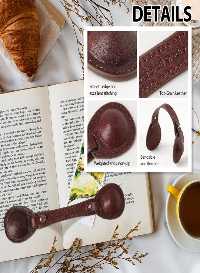 VANTOO Leather Weighted Book Page Holder for Women Men, Book Weight Page Holder for Book Lovers, Book Accessories Gift for Reading Lovers (Umber) - Image 4