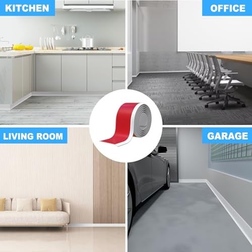 Duzzy Flexible Baseboard Molding Trim, 6 Inch(W) x 40 Feet(L) Peel and Stick Rubber Wall Trim Molding, Self-Adhesive Vinyl Wall Base Cove Base - Image 4