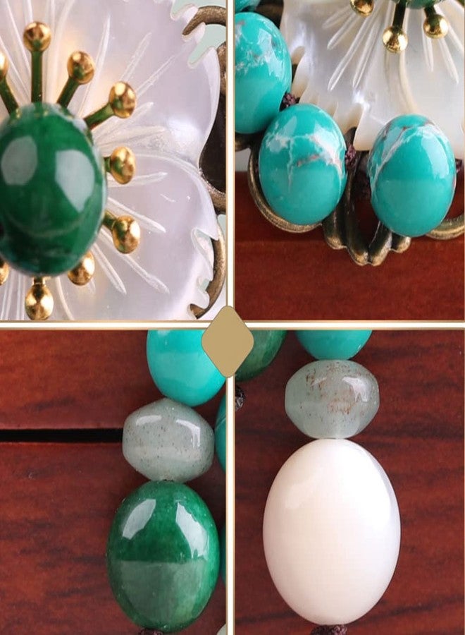 Ezindraw Retro Natural Jade Gemstone Hair Barrette for Women, Chinese Hanfu Vintage Hair Accessories with Tassel, Jewelry for Chinese Traditional Dress - Image 5