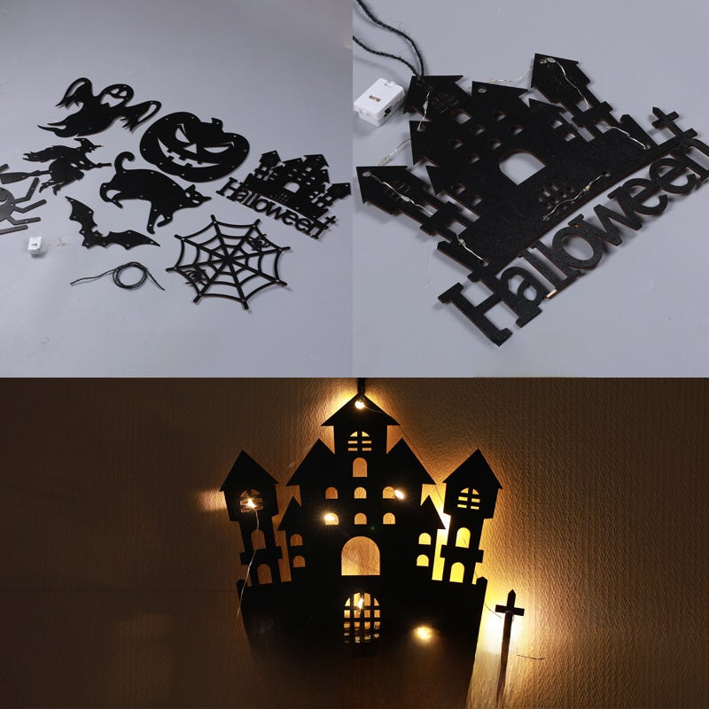 Halloween Pumpkin Ghost Led Lantern Pendant Ghost Festival Horror Atmosphere Room Decoration Arrangement Flashing Light Pendant(Halloween bat, 4.5v voltage) - Image 5