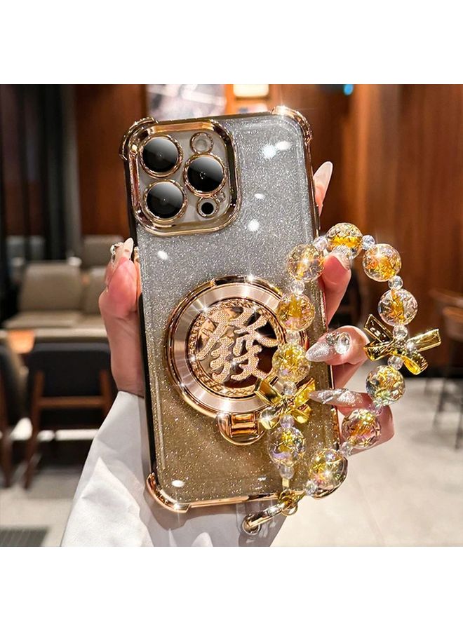 2025 New Year Model IPhone 14 Pro Max Silvery Anti Fall Magnetic Holder Case - Image 3