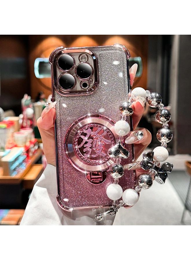2025 New Year Model IPhone 14 Pro Max Silvery Anti Fall Magnetic Holder Case - Image 5