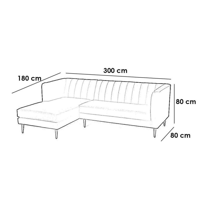Betak Velvet, Swedish wood, Thai MDF and iron corner sofa - blue - Image 2