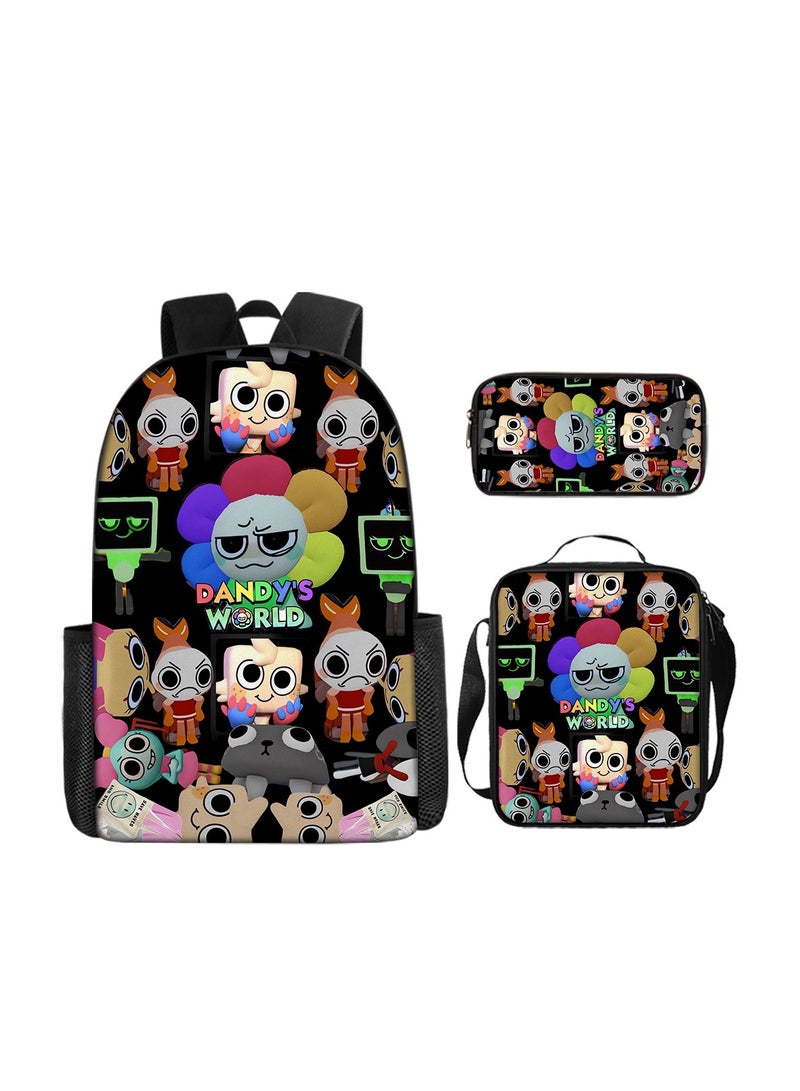 Backpacker 3D Dandy's World Print School Backpack Backpack 29*16*42CM + Shoulder Bag 19*6*23CM + Pen Bag 24*7*11CM Three-piece Set - Image 1
