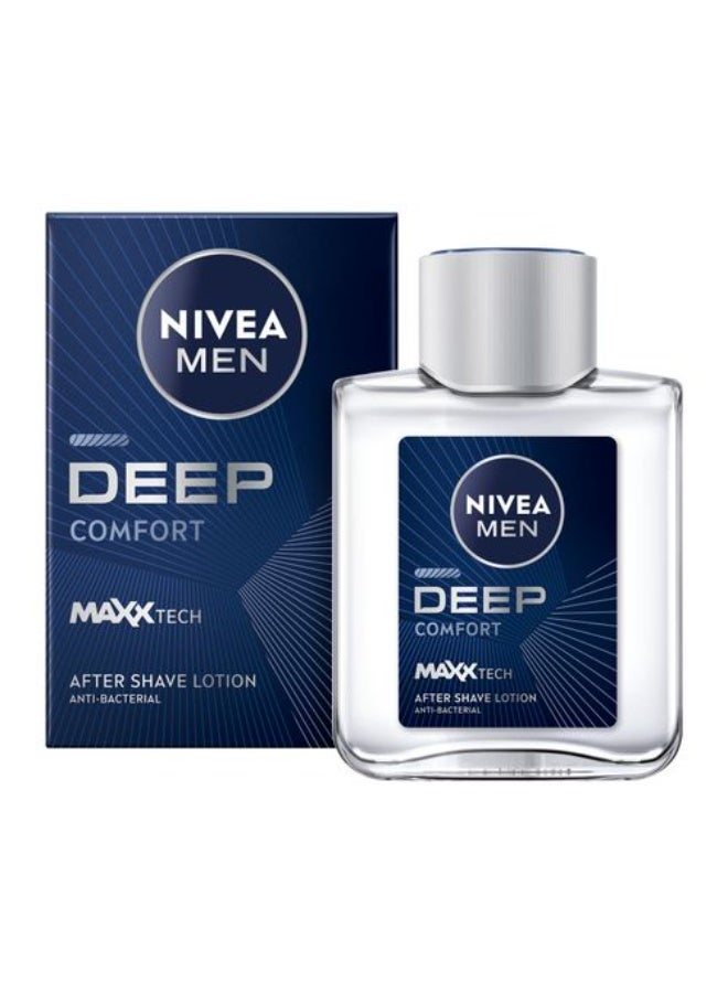 NIVEA MEN Deep After Shave Lotion, Antibacterial Formula with Black Carbon & Woody Scent, Post-Shave Skin Protection, 100ml - Image 1