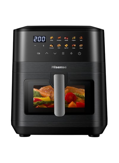 Hisense 8L Air Fryer Large Capacity Dual Heating Technology,10 Present Menus, Air Fry, 360°Circulation, Visible Basket H08AFBK1S4 black
