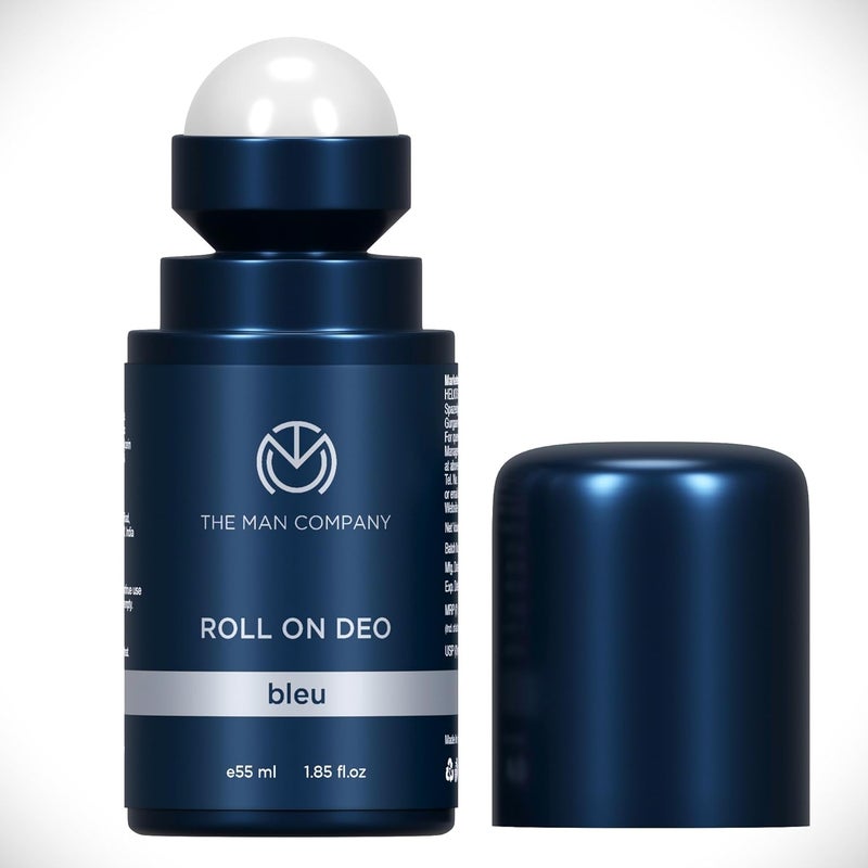 The Man Company Deodrant Roll on for Men - Bleu | Premium Fragrance with 24-Hour Freshness | Removes Body Odour | Compact & Easy-To-Use | Prevents Bacteria - 55ml - Image 1