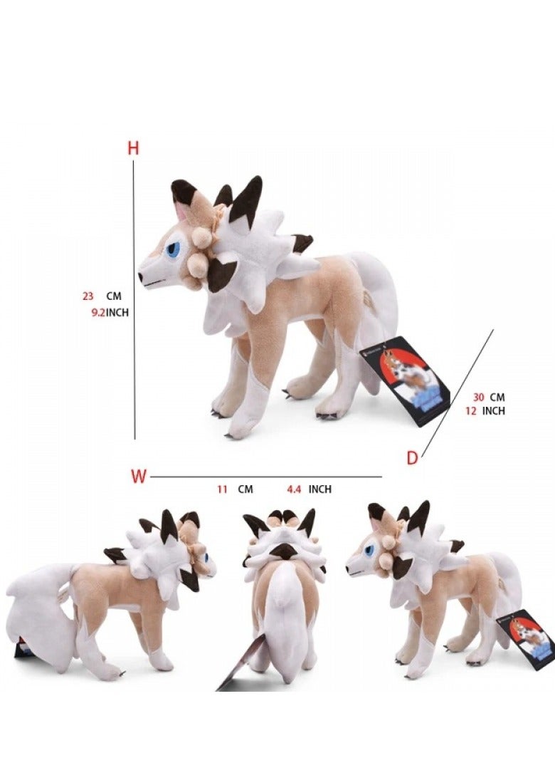 Bluejw 1-Piece Pocket Monsters Figure Lycanroc Plush Toys 23cm - Image 3