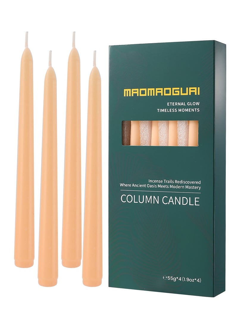 10-Inch /25cm Champagne Fruity Scented Taper Candles, Multiple colors available, Set of 4 - Gift Box Set for Wedding & Party Atmosphere, Table Decor, Light Fragrance - Image 1