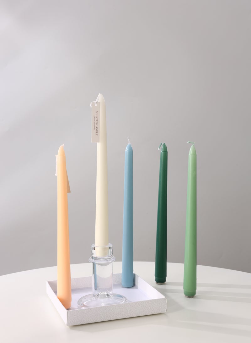 10-Inch /25cm Champagne Fruity Scented Taper Candles, Multiple colors available, Set of 4 - Gift Box Set for Wedding & Party Atmosphere, Table Decor, Light Fragrance - Image 2
