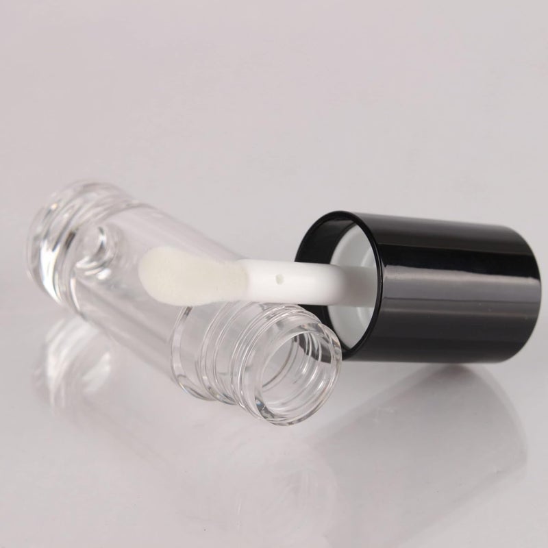 COSIDEA 50pcs Empty Black 6ml big doe foot wand lip gloss tubes Round Chunky lipgloss tubes containers wholesale with thick large brush - Image 3