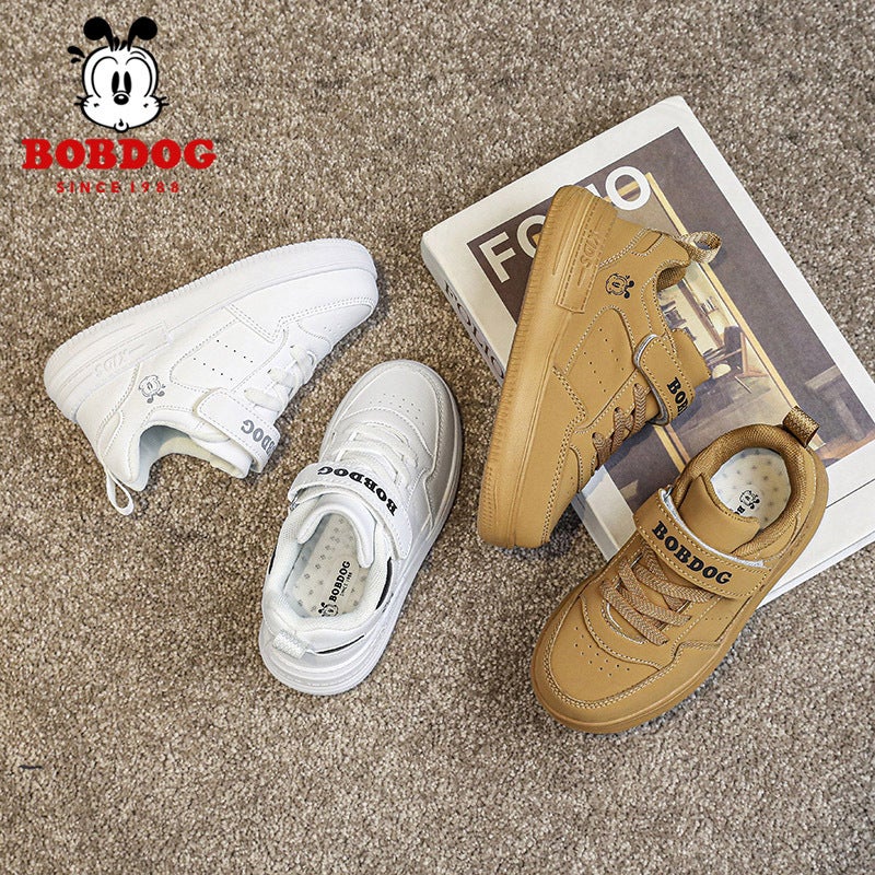 Babudou Kidsren'S Shoes, Kidsren'S White Shoes, Spring Boys' Campus Sports Shoes, Leather Non-Slip Casual Sneakers For Middle And Large Kidsren - Image 2