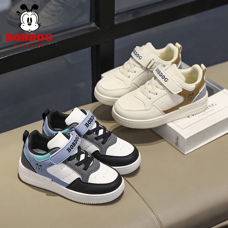 Babudou Kidsren'S Shoes, Kidsren'S White Shoes, Spring Boys' Campus Sports Shoes, Leather Non-Slip Casual Sneakers For Middle And Large Kidsren - Image 3